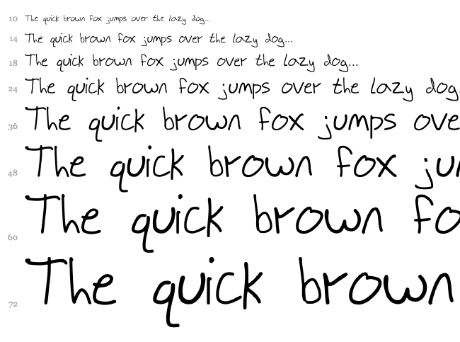 Scribble Zack font waterfall